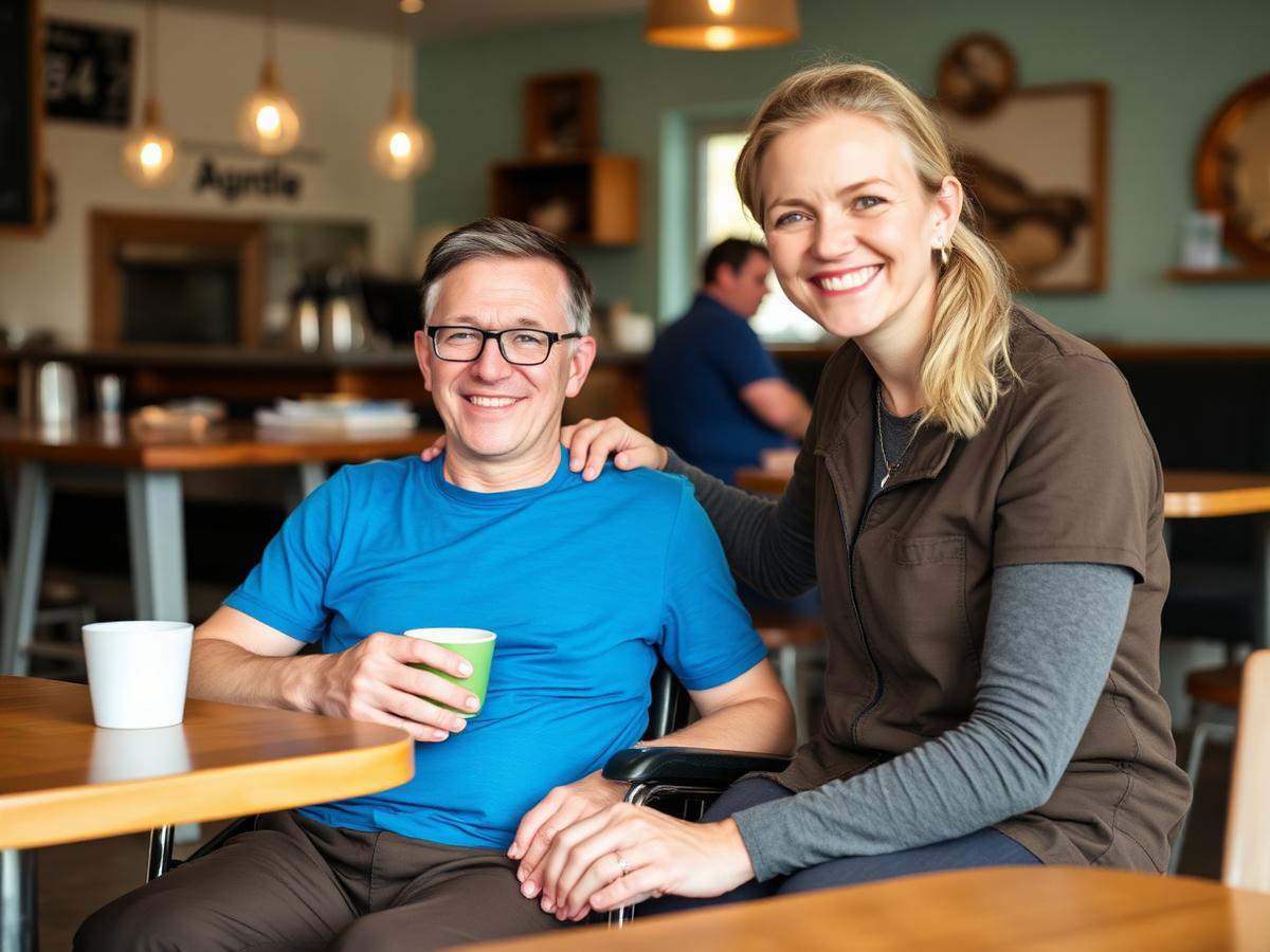 Disability support worker with a participant in an everyday setting